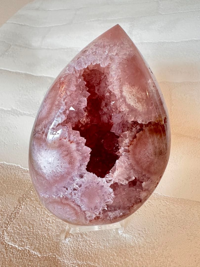 高品質　ピンクアメジスト　 フリーフォーム　フラワーアメジスト　スタンド付天然石