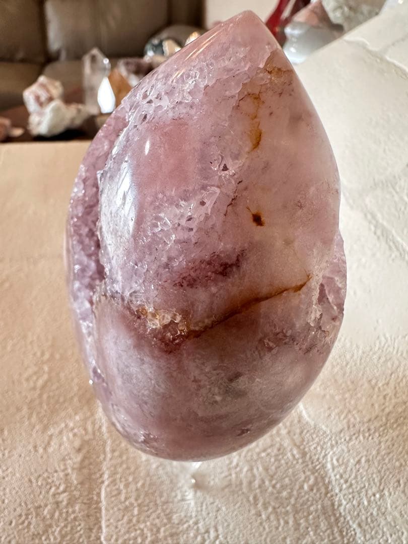 高品質　ピンクアメジスト　 フリーフォーム　フラワーアメジスト　スタンド付天然石