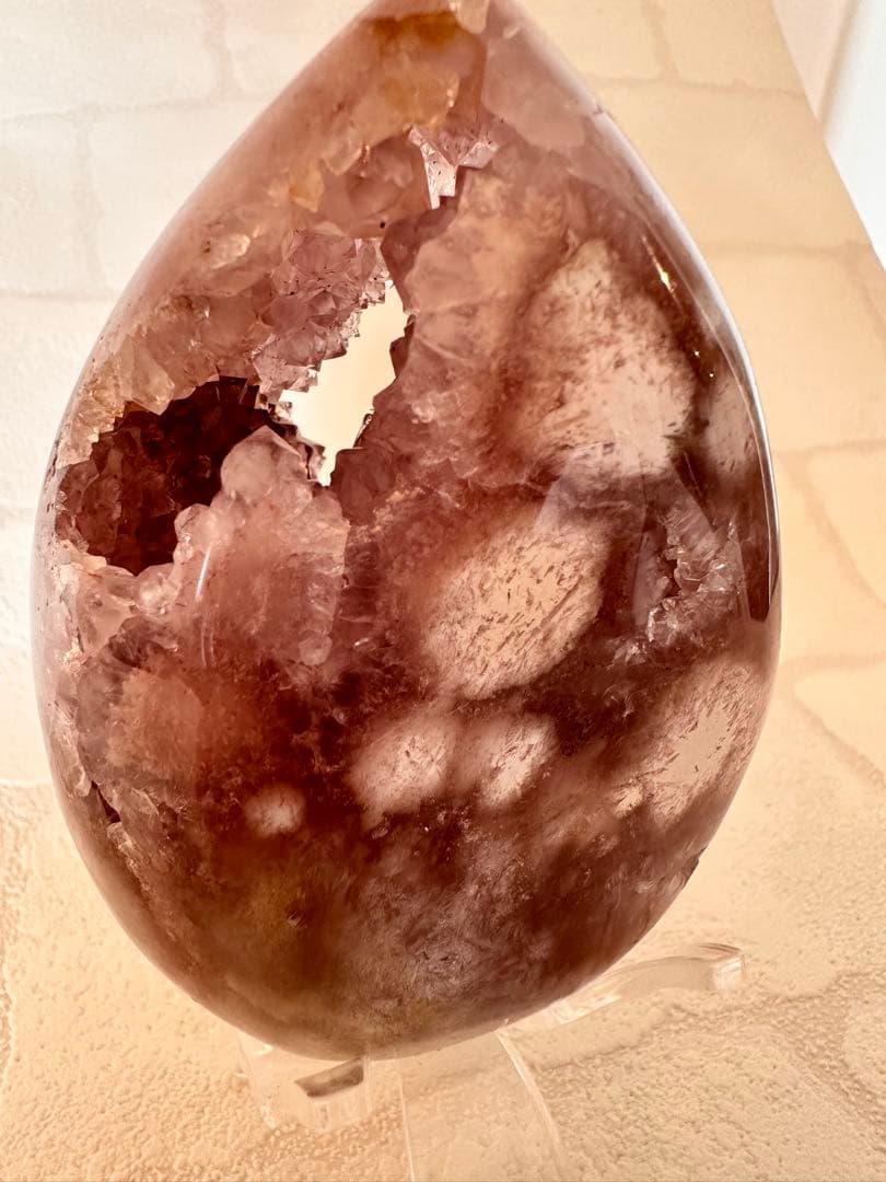 高品質　ピンクアメジスト　 フリーフォーム　フラワーアメジスト　スタンド付天然石