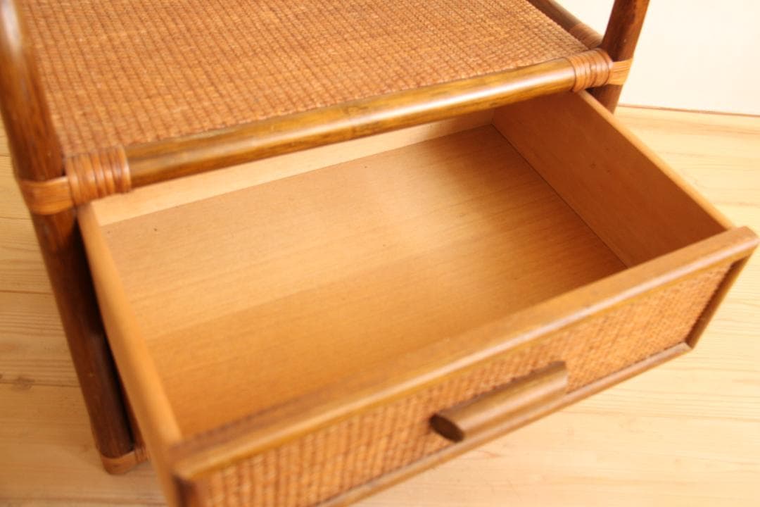ラタン　籐　収納棚　ラック　アーチ型　ラタン家具　ビンテージ　レトロ