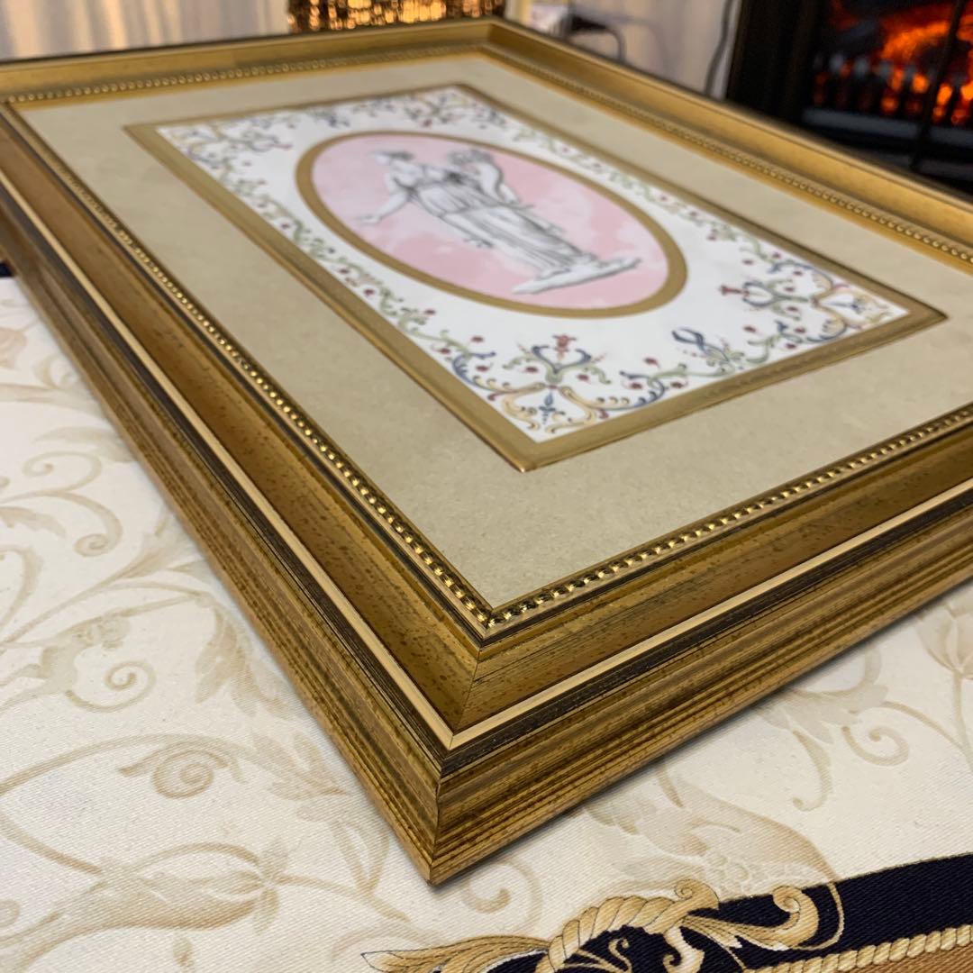 希少　元箱　ウェッジウッド ポモナ(パモナ)　プラーク　額　陶板　壁掛け