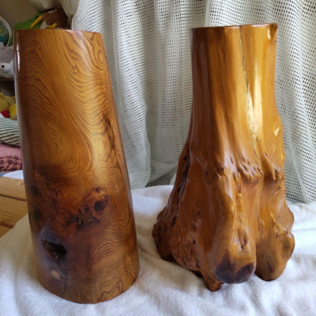 木製　花瓶　花器　3点セット