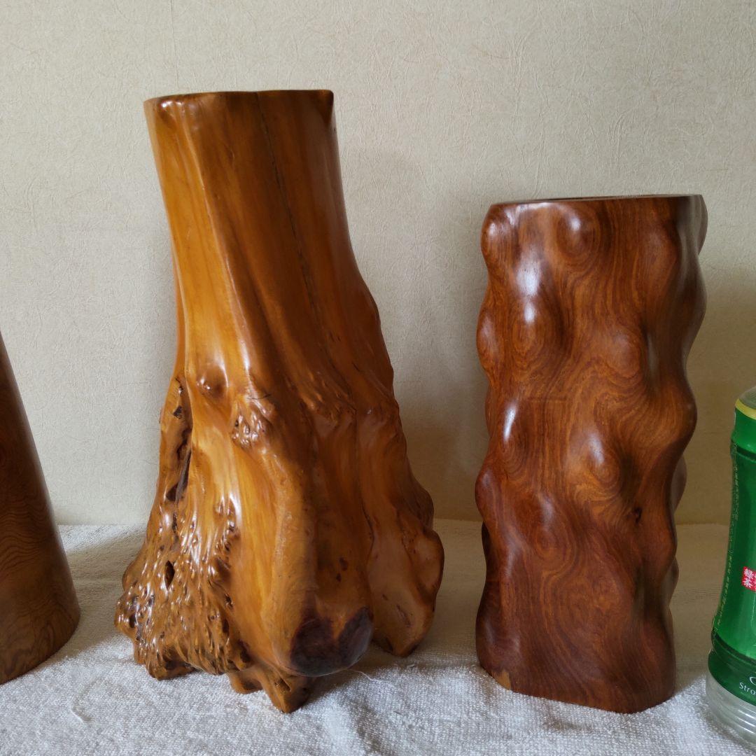 木製　花瓶　花器　3点セット