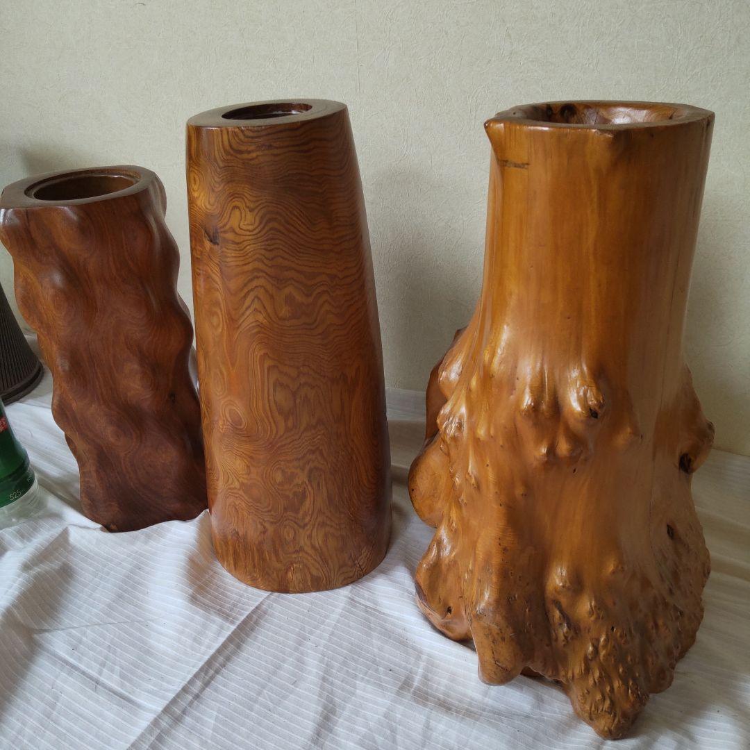 木製　花瓶　花器　3点セット