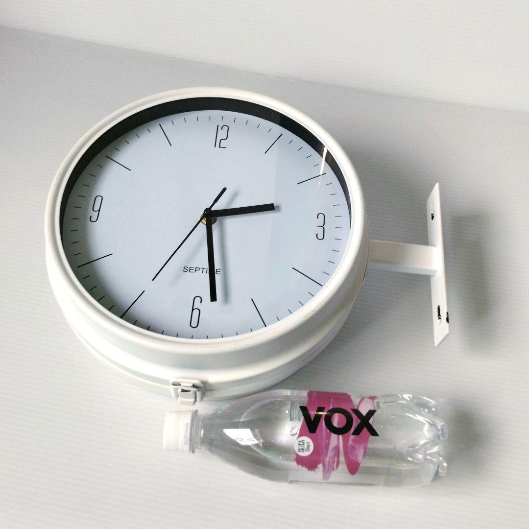 壁掛け 両面時計 ウォールクロック インテリア ホワイト 壁付け