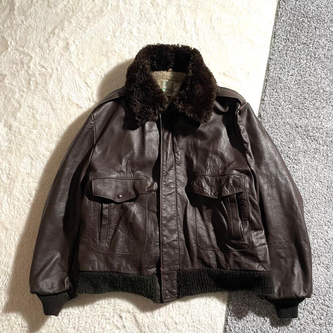 70～80sフライトジャケット　TYPE G-1　USA製　サイズ54　本革