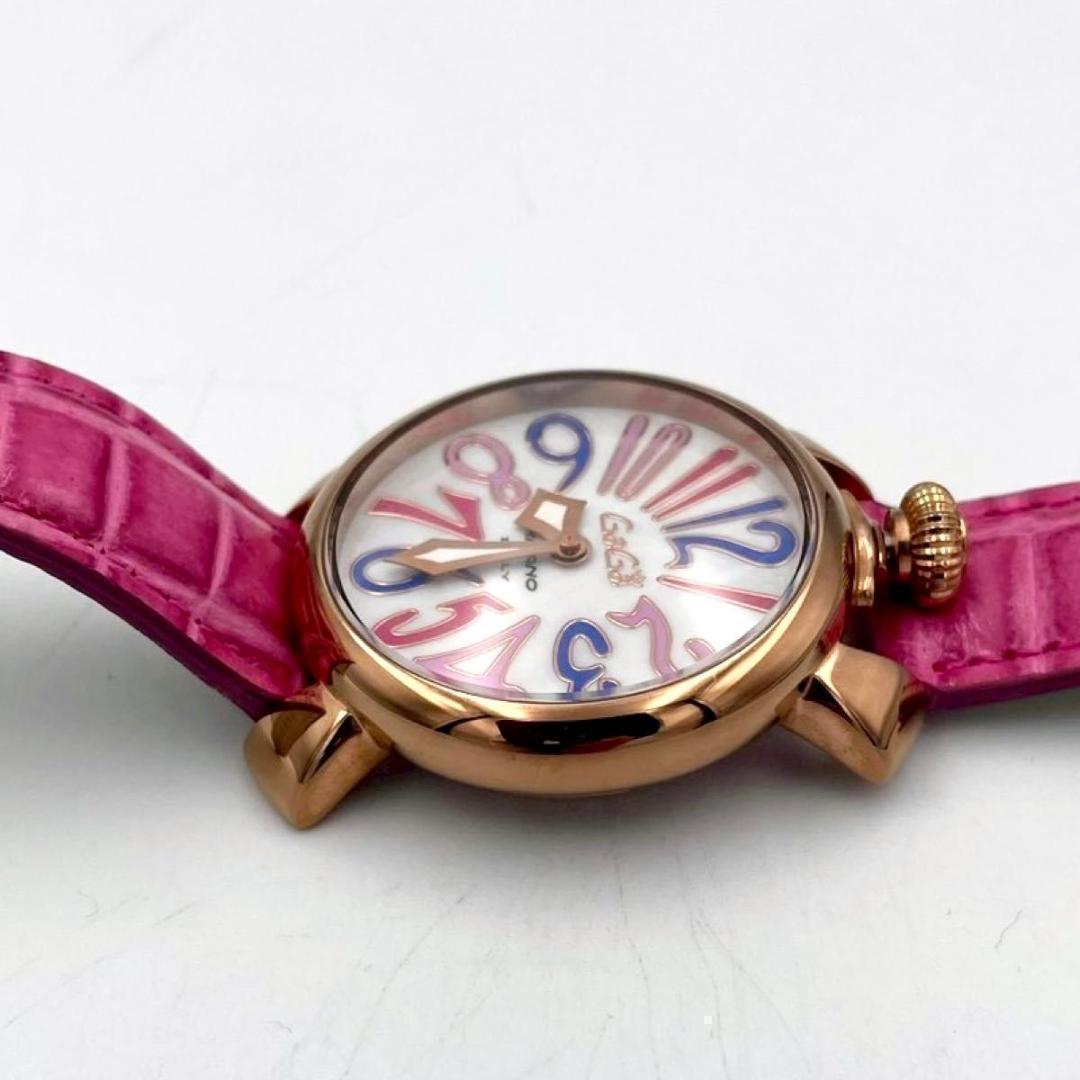 501 新品電池 ガガミラノ マヌアーレ40 腕時計 クォーツ 純正ベルト 稼働