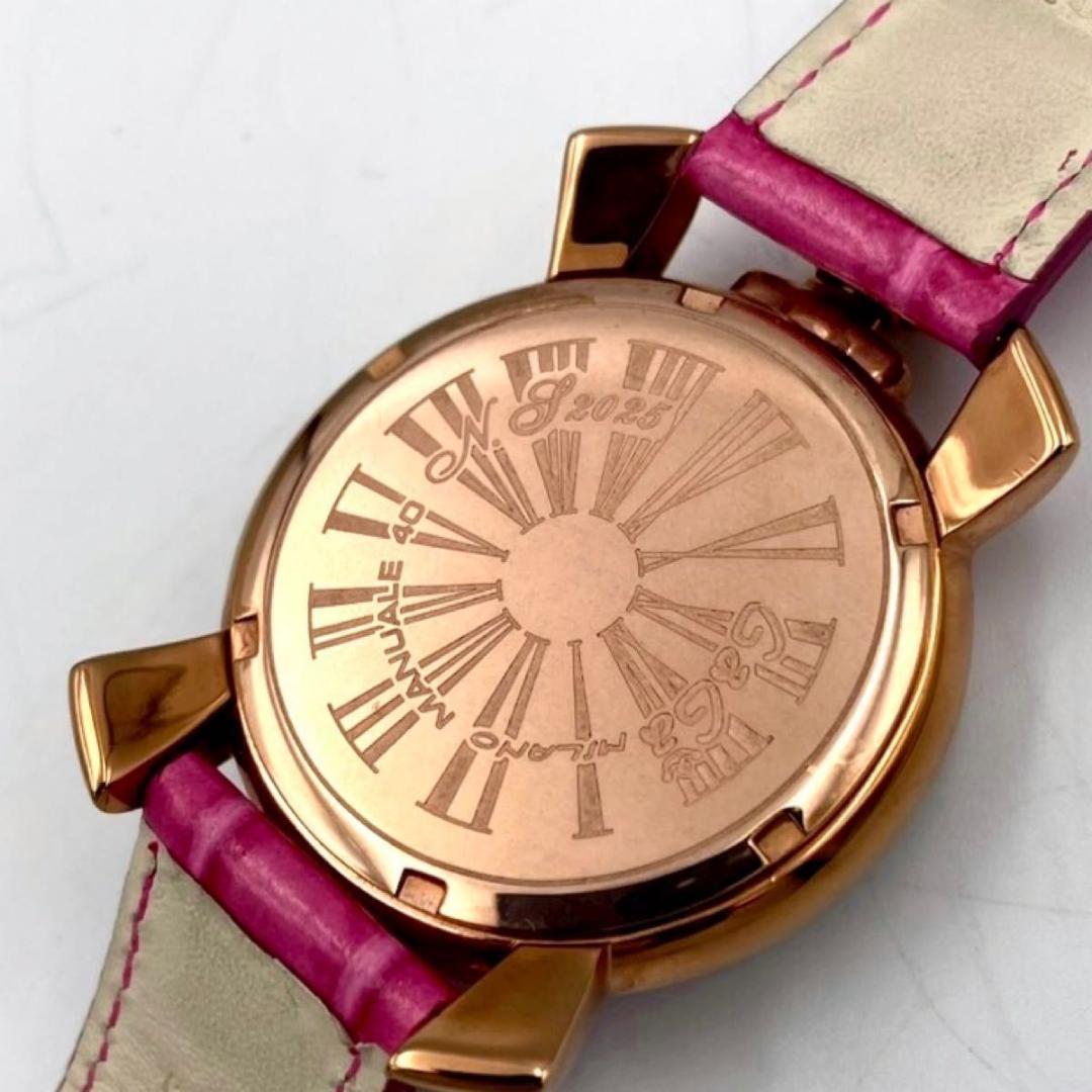 501 新品電池 ガガミラノ マヌアーレ40 腕時計 クォーツ 純正ベルト 稼働