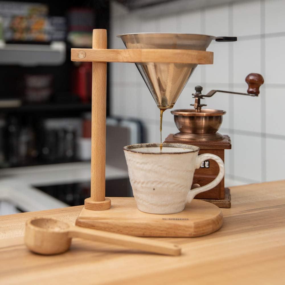 木製調節可能高さコーヒードリップスタンド・カフェドリッパーウッドスタンドとドリッ