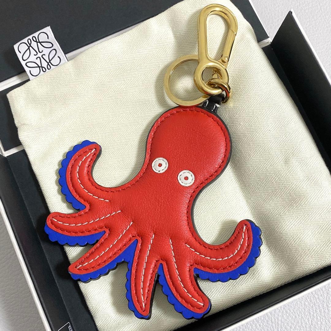 LOEWE / オクトパス チャーム レッド キーリング キーホルダー たこ
