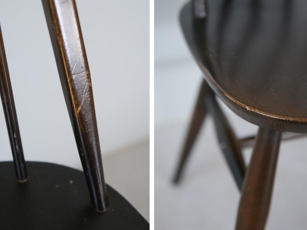 英国アンティークアーコールクエーカーチェア/ダイニングイス(91-21-2)