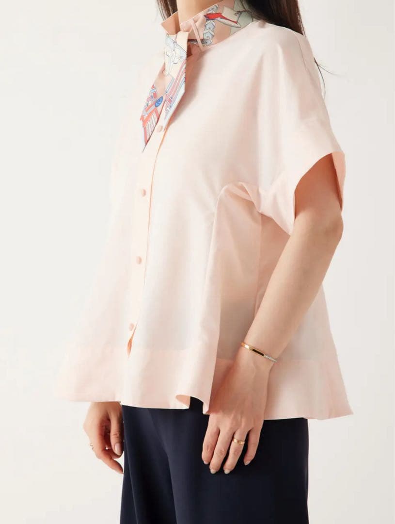 さ*姫様 cccmalie ペプラム半袖ブラウス ピンク