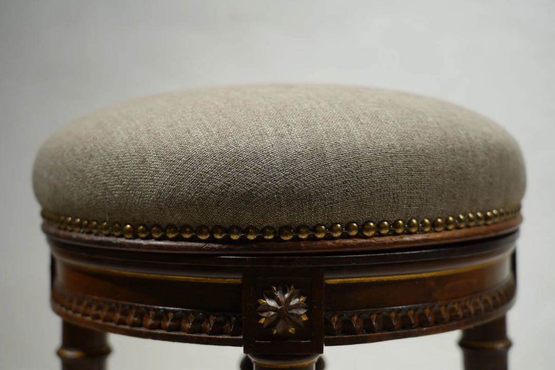 ルイ16世様式　ピアノスツール　フランスアンティーク　回転椅子