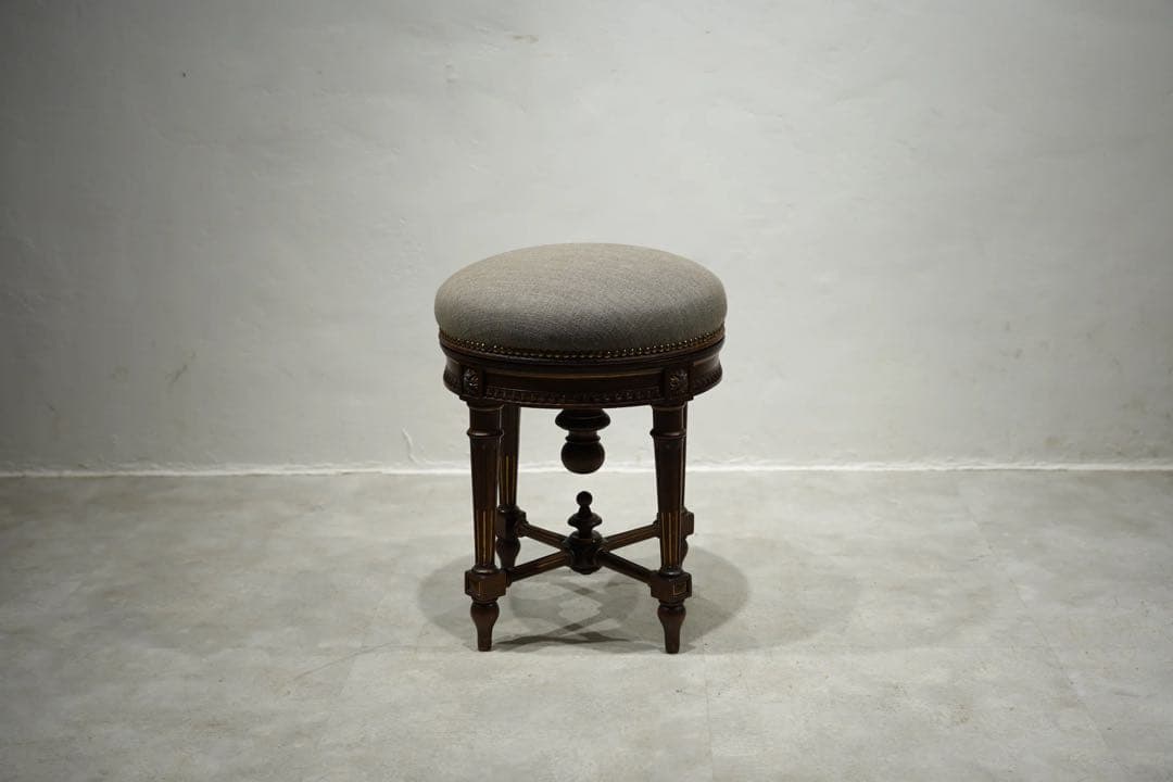 ルイ16世様式　ピアノスツール　フランスアンティーク　回転椅子