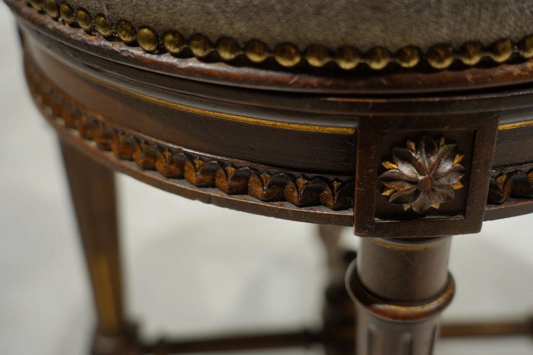 ルイ16世様式　ピアノスツール　フランスアンティーク　回転椅子