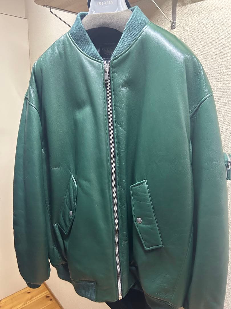 PRADA プラダ オーバーサイズ ナッパレザーボンバージャケット M