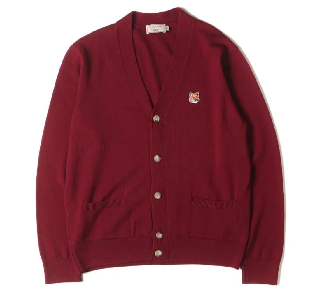 【年末特価】MAISON KITSUNE メゾンキツネ カーディガン 赤XL