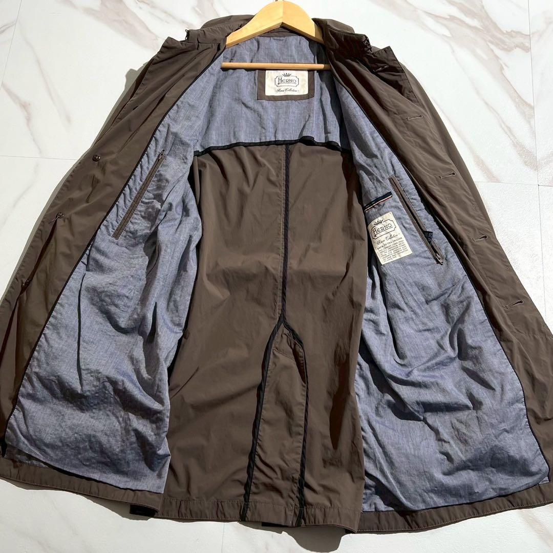 美品◎ヘルノ レインコレクション トレンチコート ベルト付き ブラウン系 L位