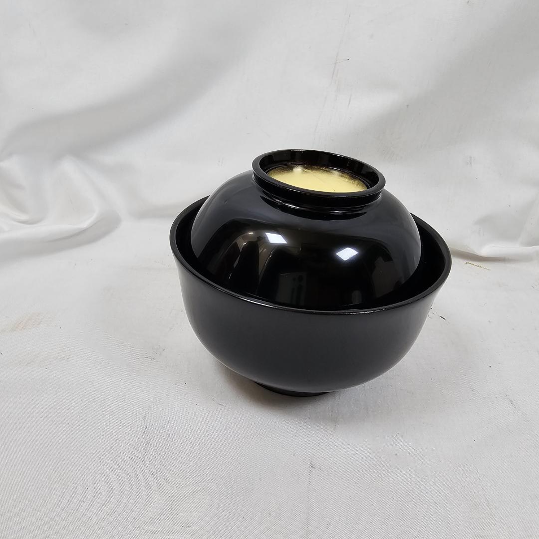 【美品】辻嘉一　特選和食器揃　用の美 純金箔貼り黒漆塗椀　5点　お椀　漆塗り