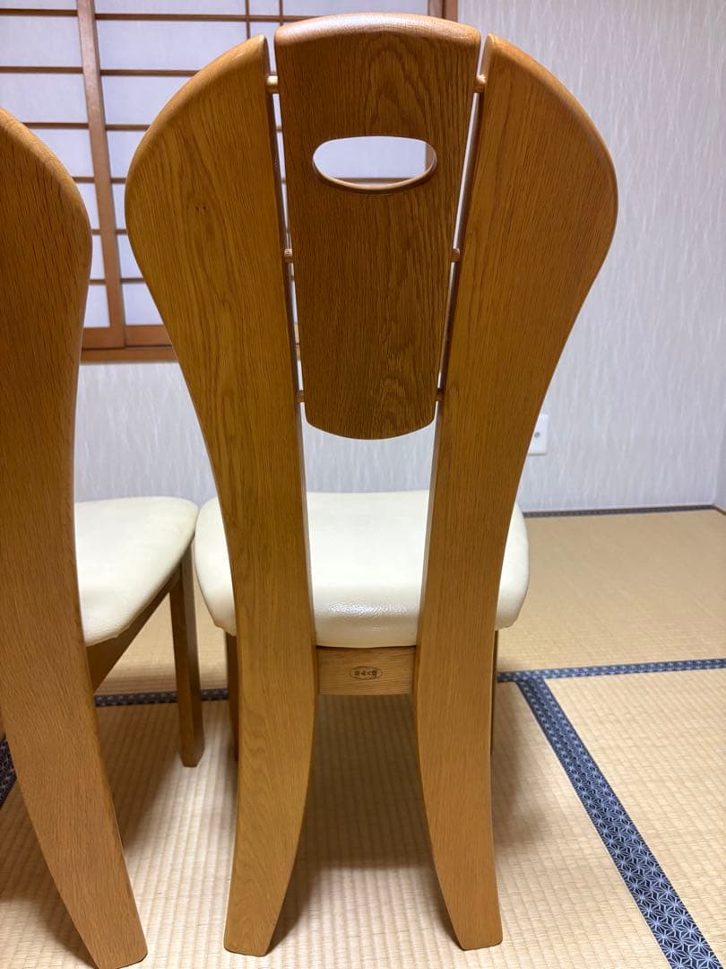 【美品】浜本工芸 / HAMAMOTO ダイニングチェア 椅子 合皮2脚セット