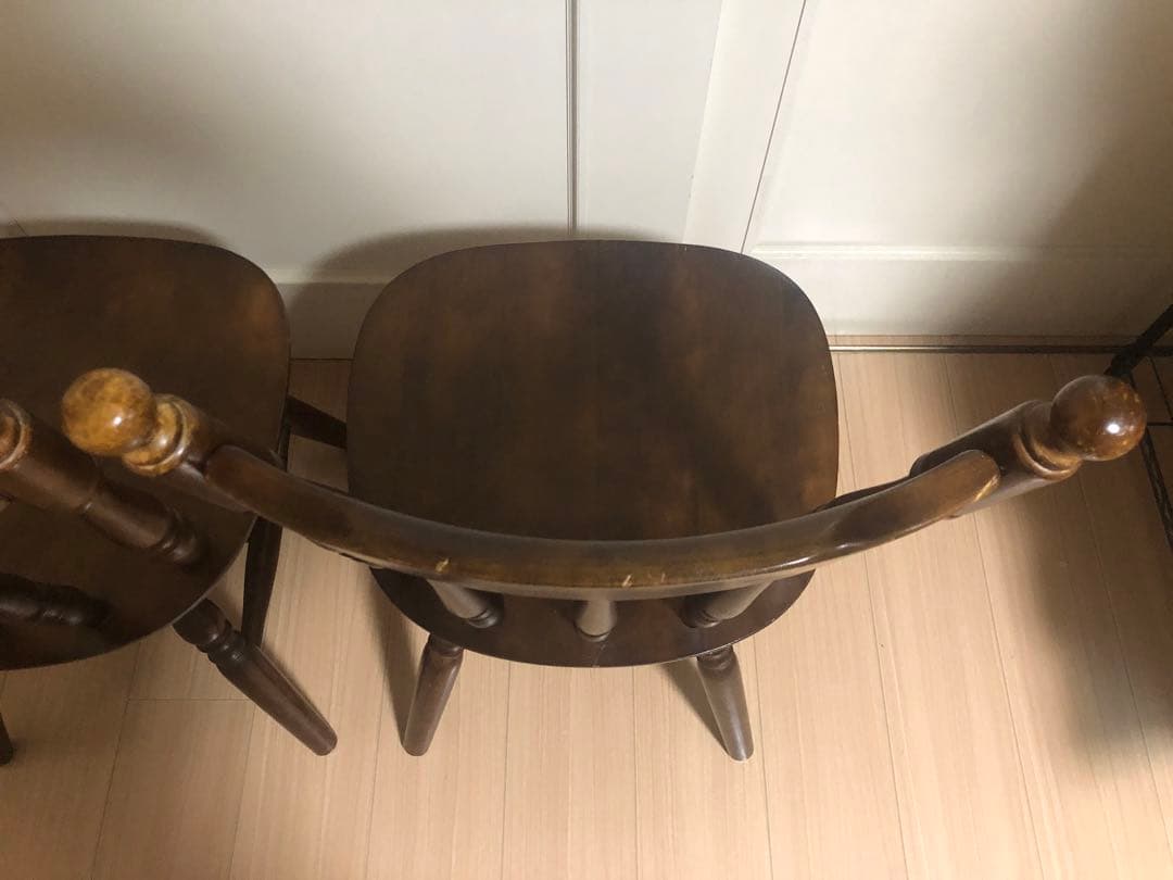 ウィンザーチェア ダイニングチェア 回転椅子 2脚セット【アンティーク レトロ】