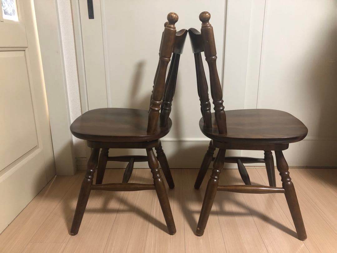 ウィンザーチェア ダイニングチェア 回転椅子 2脚セット【アンティーク レトロ】