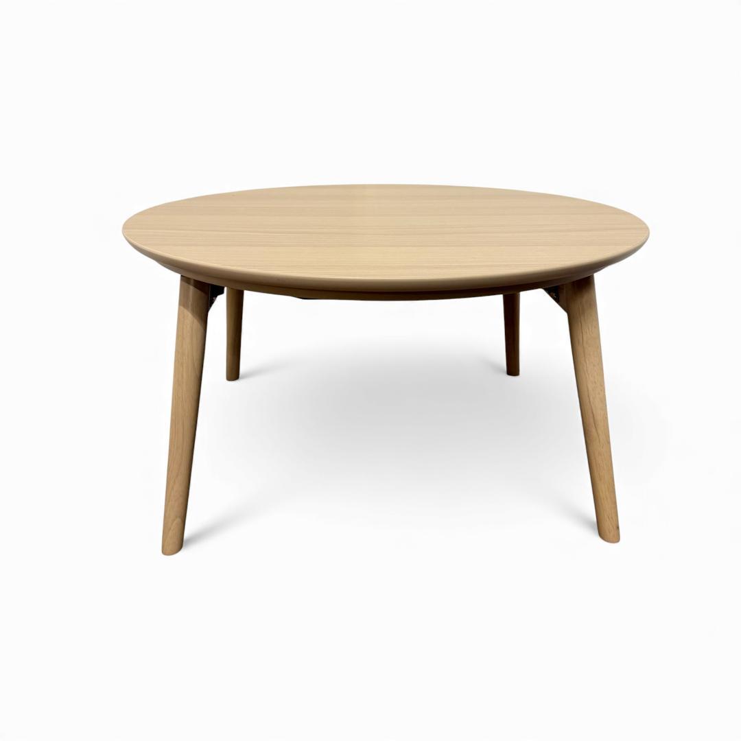 フォロー割【新品】折り畳み式　コンパクトな丸型こたつ 木目調 円卓こたつ