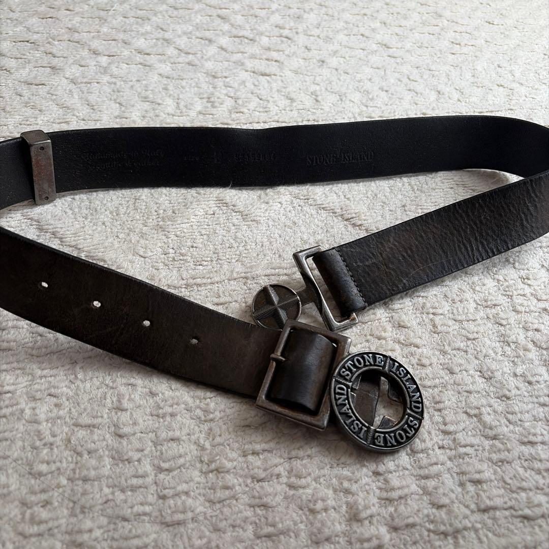 STONE  レザーベルト ブラック
