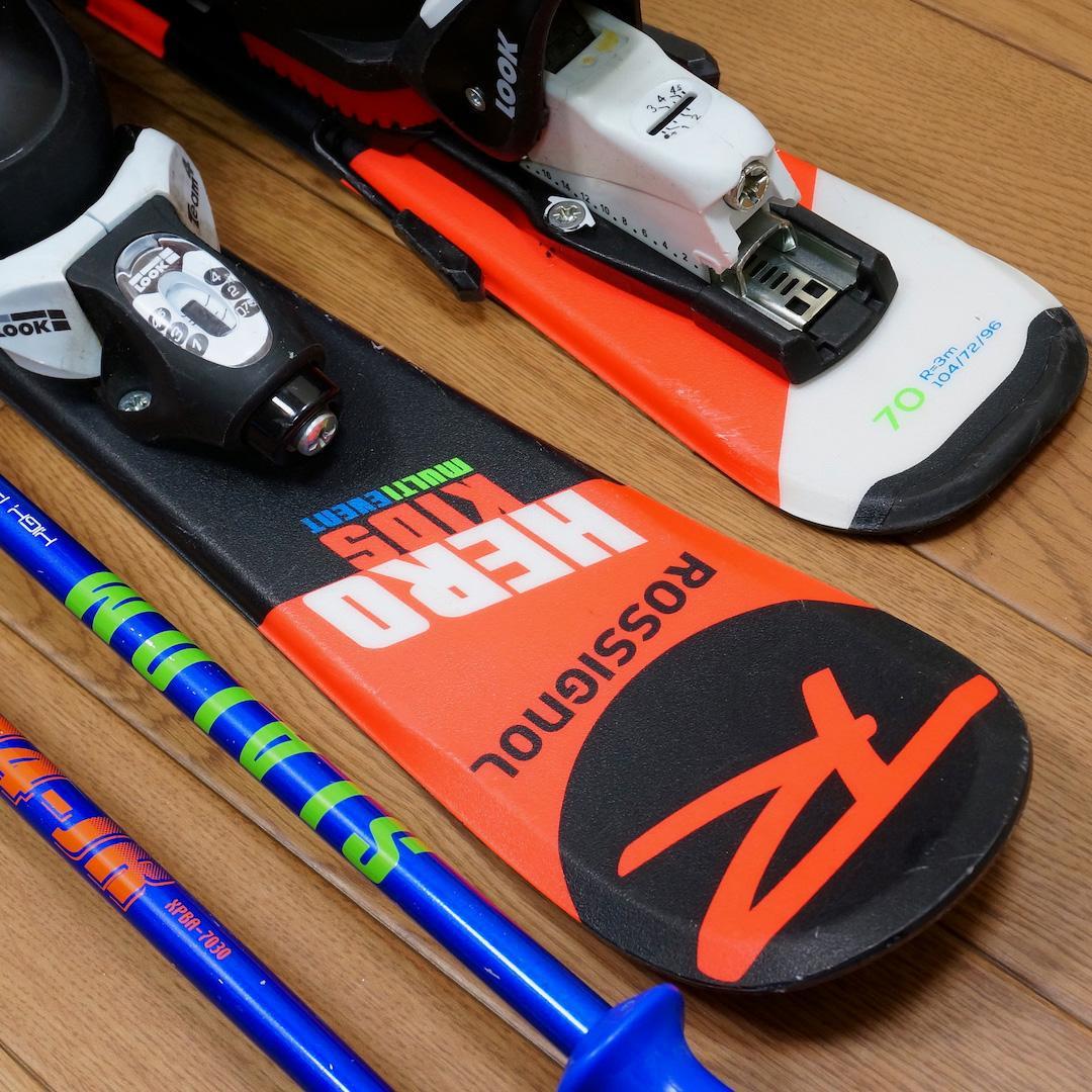 メンテ済 70cm 靴18cm ROSSIGNOL スキーセット