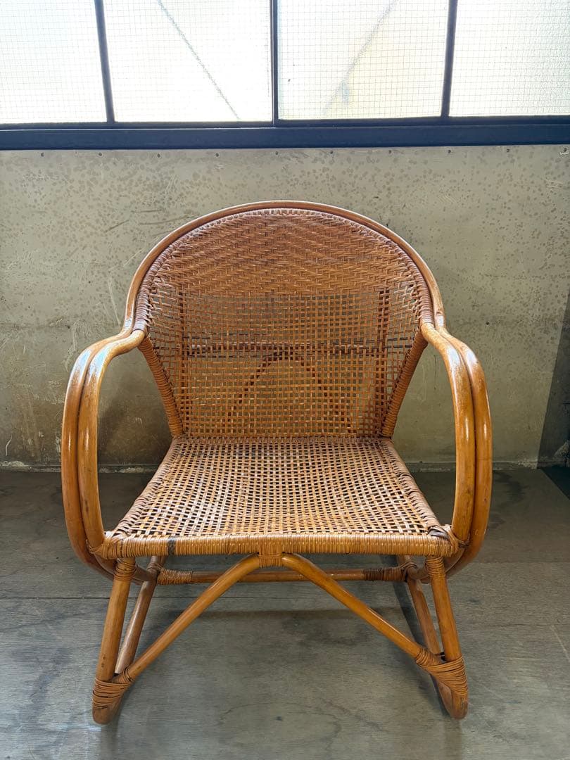 ビンテージモダンラタンアームチェア(R-2)