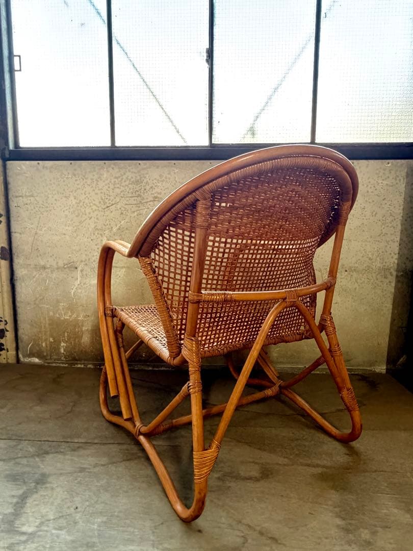 ビンテージモダンラタンアームチェア(R-2)