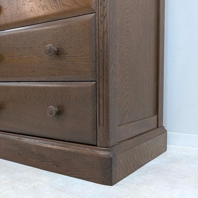 北海道旭川オーク無垢材5ドロワーチェスト