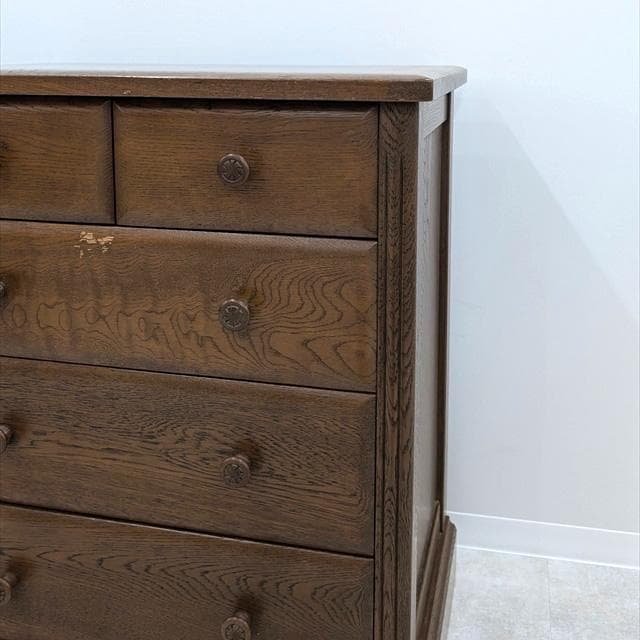 北海道旭川オーク無垢材5ドロワーチェスト