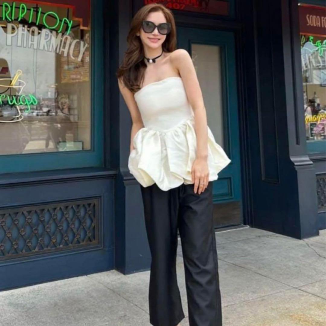 【Hari】TORUGATO ペプラム チューブトップ