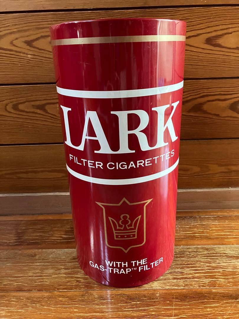 【未使用・昭和レトロ】ラーク LARK スチール製 ゴミ箱 タバコ ブリキ