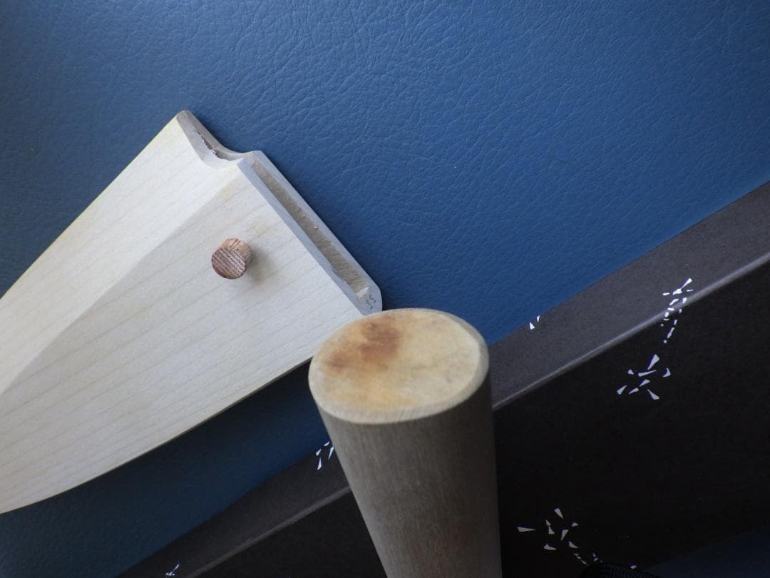 京都/有次・上製出刃包丁刃渡165ｍｍ/青鋼★鞘ピン共箱付属▲記名有り▲