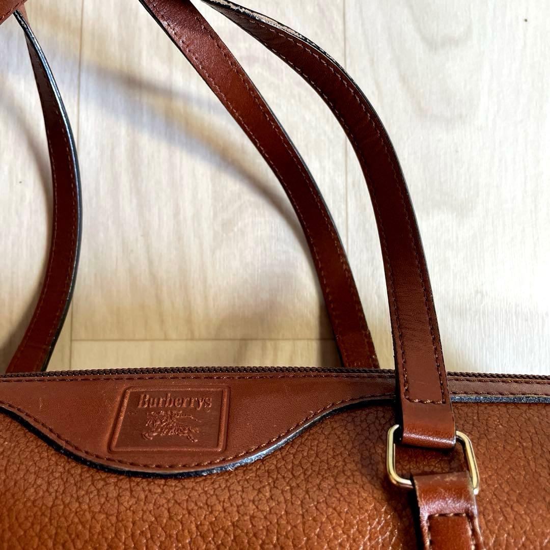 Burberry ブラウンレザーミニボストンバッグ