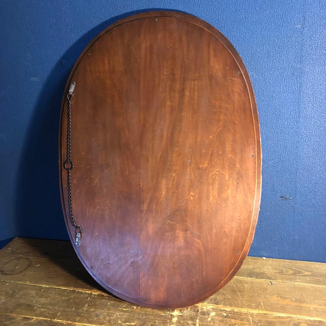 A 壁掛けミラー　壁掛けインテリア　木彫り　アンティーク調　ヴィンテージ　ロココ