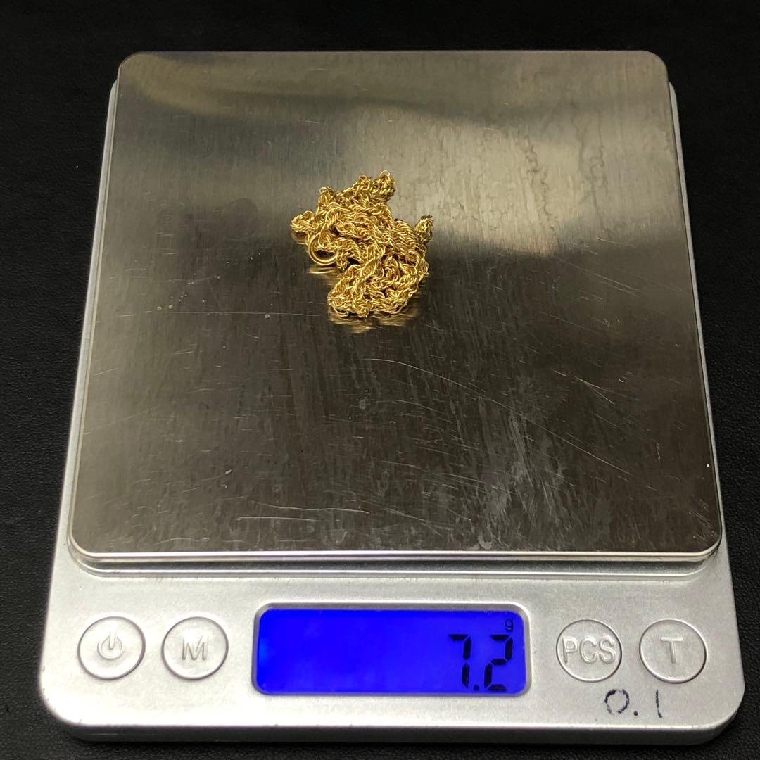 (C122306)K18 ロープチェーン YG ネックレス 18金 アクセサリー