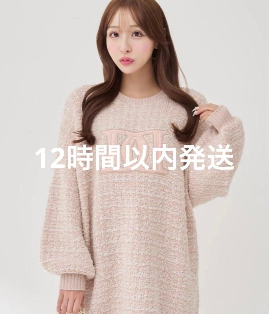 Darich ダーリッチ DDロゴツイードニットプルオーバー ピンク