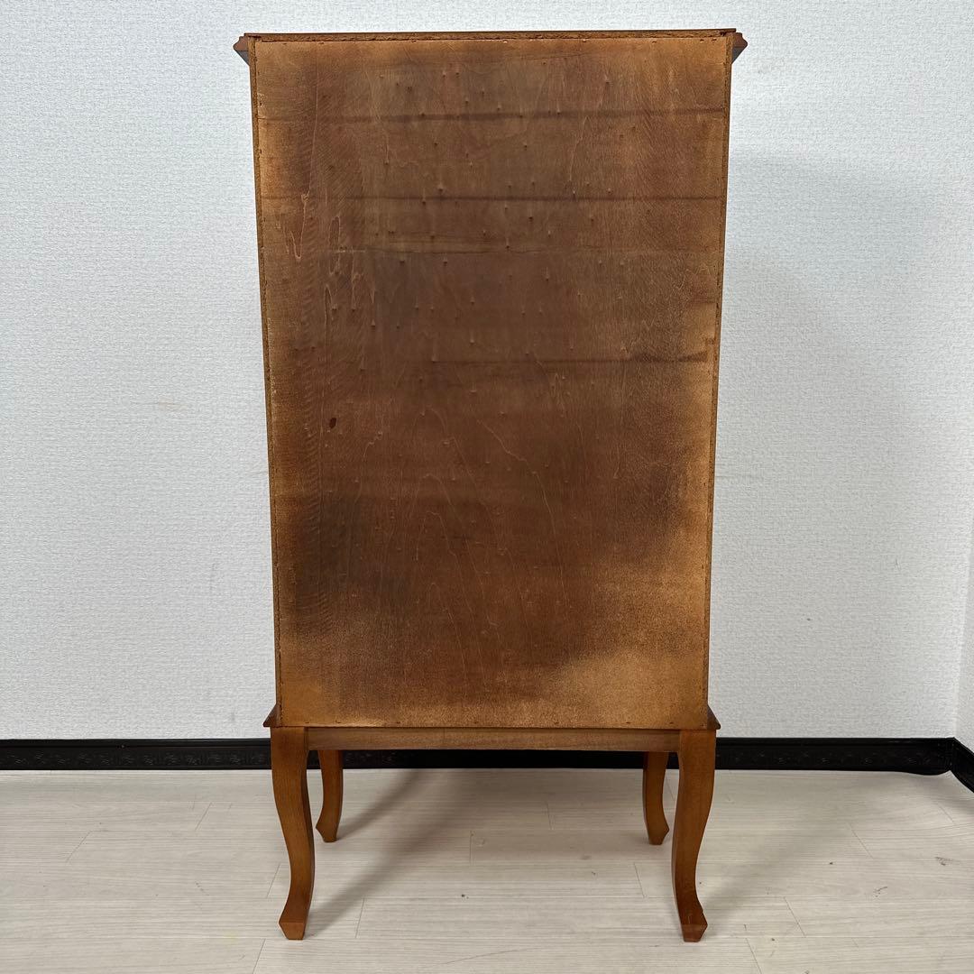 イタリア製 チェスト 5段5杯 象嵌細工 象嵌 金属取手 猫脚 i4※