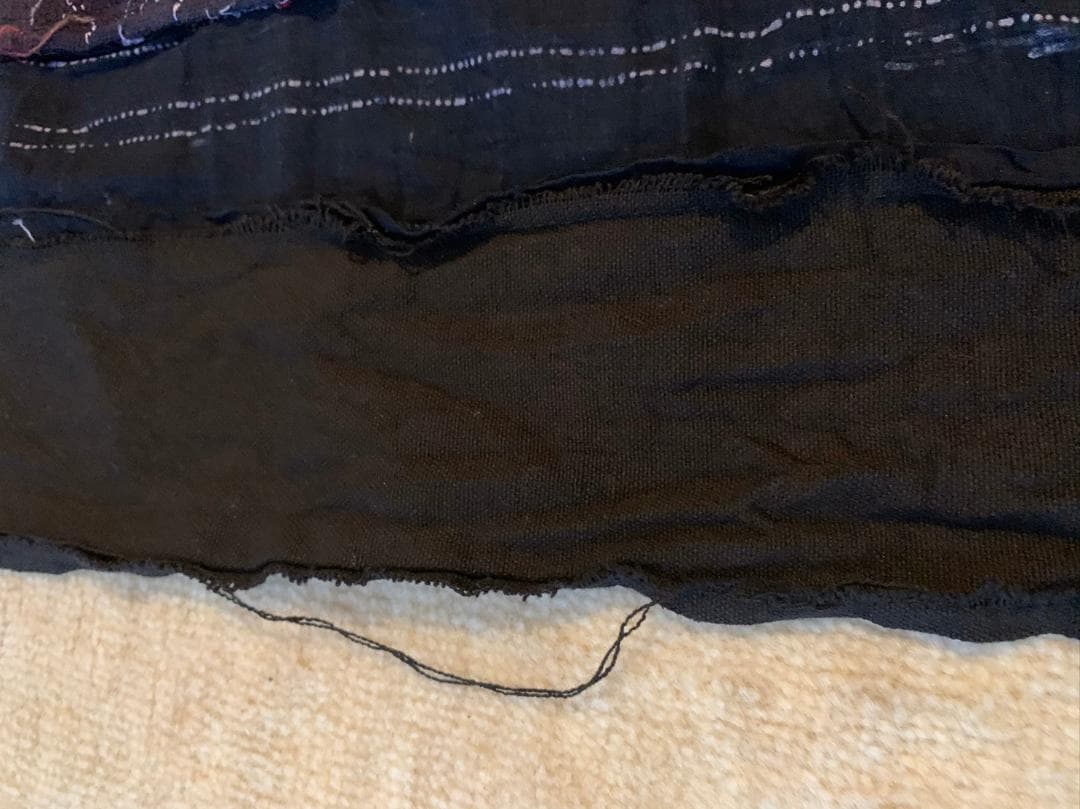 ベトナム サパ 民族 藍染 刺繍 大判マルチカバー　布