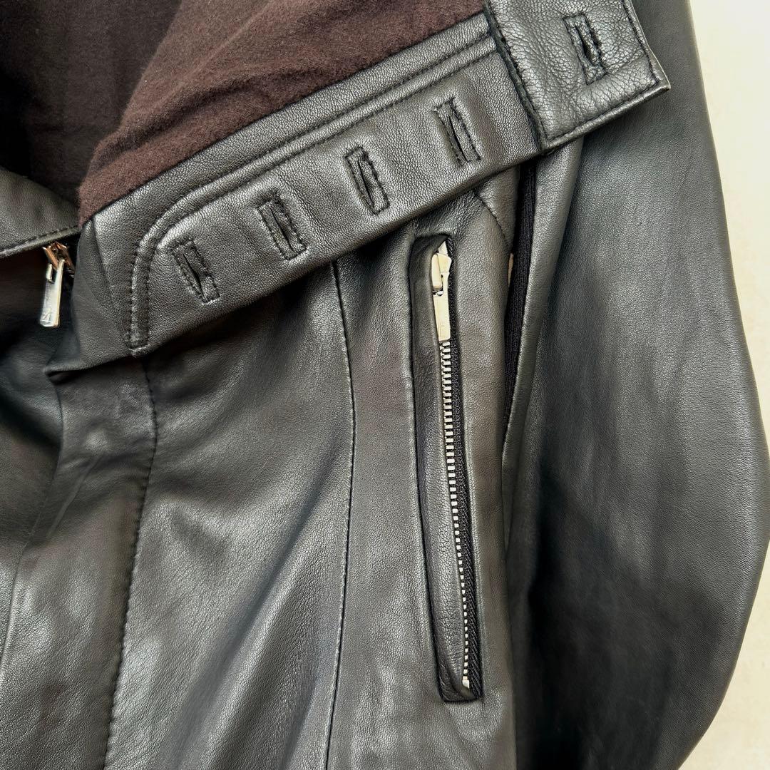 bajraバジュラ 変形羊レザージャケットモード 美シルエットサイズ1ブラック