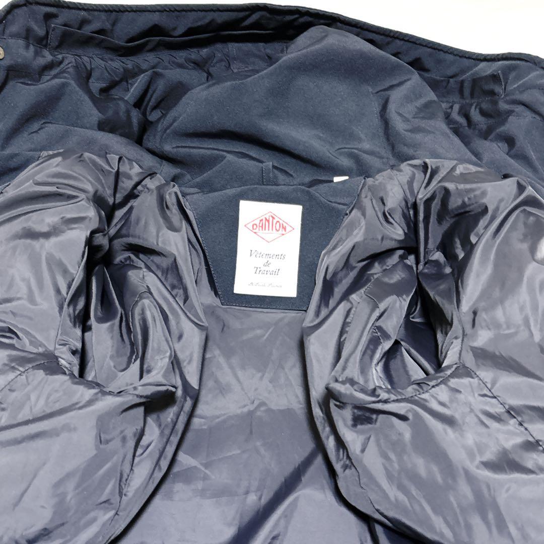 美品✨ ダントン ダウンジャケット コート フード リブ M 紺 ミドル丈