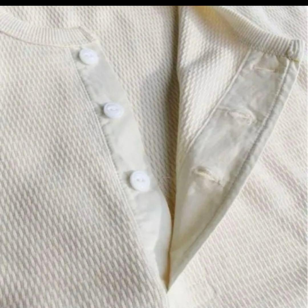 【M】ヘルスニット ハニカム サーマル ヘンリーネック Tシャツ 52034 ⑤