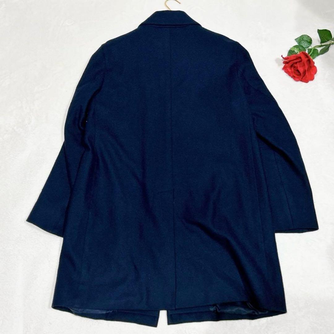 極美品✨マッキントッシュロンドン ウールシルクステンカラーコート ネイビー 36