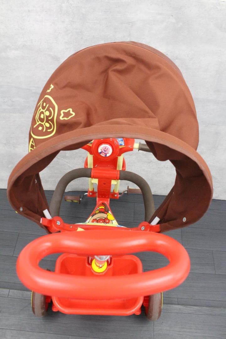 ▲ジョイパレット おでかけ三輪車 おしゃべりアンパンマン SP 押し棒付き