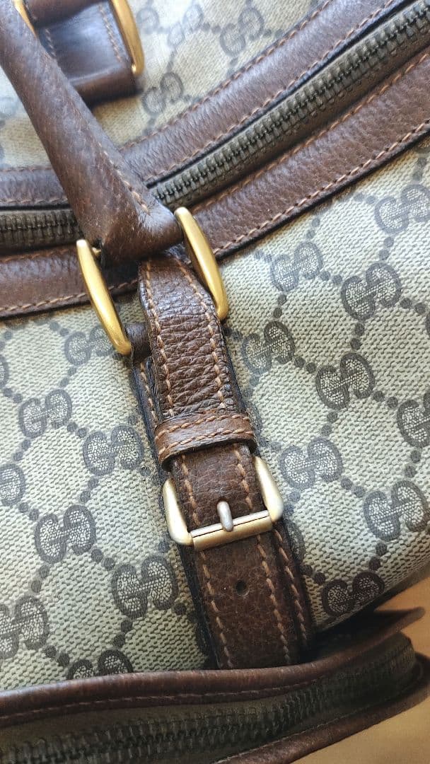 GUCCI オールドグッチ テニスラケット収納付バッグ GG柄　ヴィンテージ