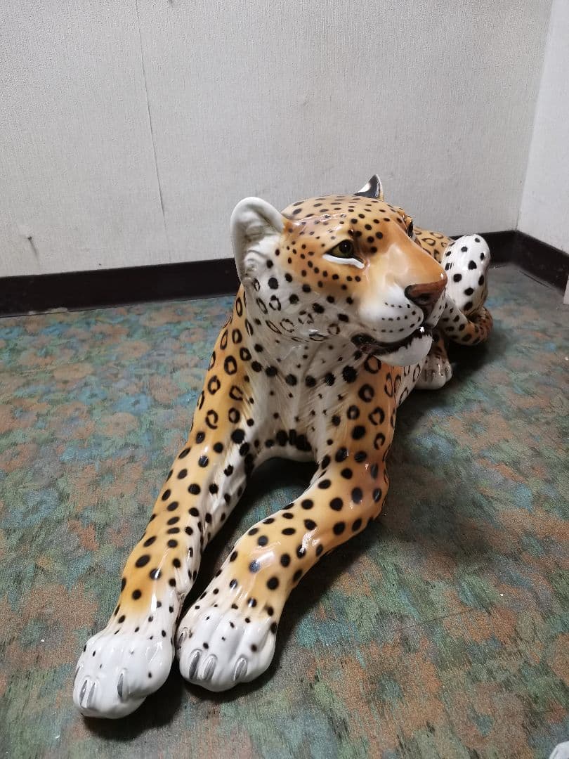 Ceramiche Ronzan イタリア製 ピューマ置物 伏せタイプ