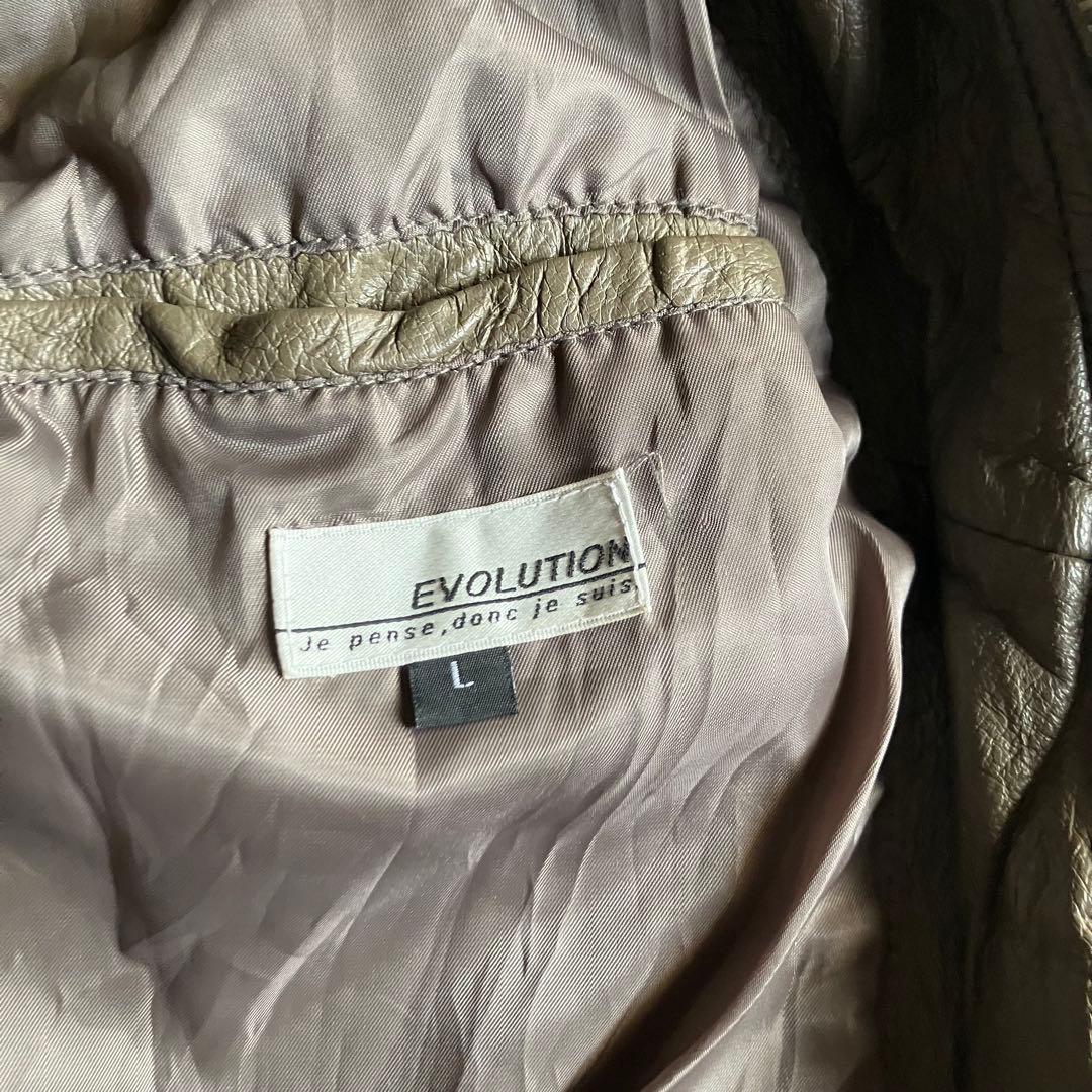 00s archive evolution 本革皺加工レザーライダースジャケット